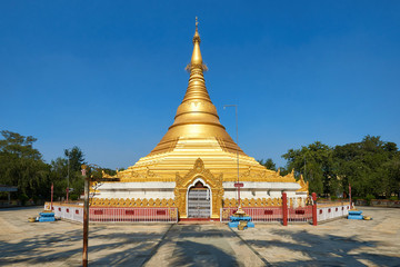 Myanmar Golden Temple - Burmese buddhist stupa in Lumbini, Nepal