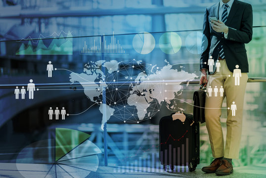 young business man and globalization concept