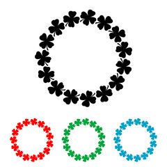 Icono plano circulo de treboles en varios colores