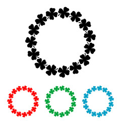 Icono plano circulo de treboles en varios colores