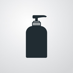 Icono plano dosificador jabon en fondo degradado