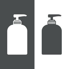 Icono plano dosificador jabon gris y blanco