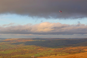 Paraglider above the Black Mountains