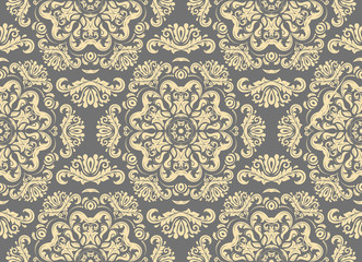 Damask classic golden pattern. Seamless abstract background with repeating elements