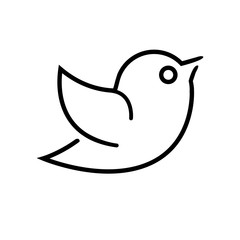 Black vector icon for website. Bird