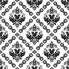 Damask classic pattern. Seamless abstract background with repeating elements