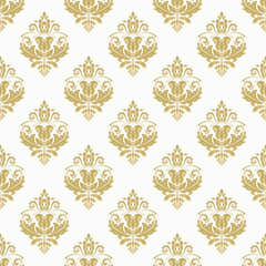 Seamless baroque golden pattern. Traditional classic orient ornament