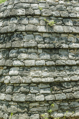 texture of the ashlars of a temple in the Mayan archaeological enclosure of Ek Balam in yucatan, Mexico.