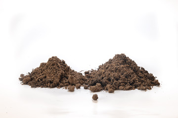 pile of soil on white background 