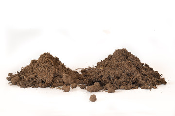 pile of soil on white background 