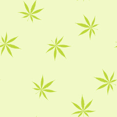 Fototapeta na wymiar seamless pattern with cannabis leaves for your design