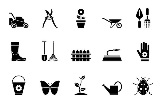 Garten Iconset - Schwarz