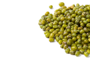 Mung beans isolated on white background