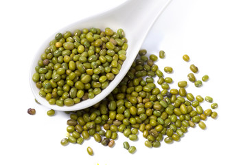 Mung beans isolated on white background