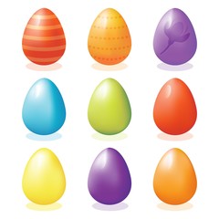 Set of colorful easter eggs. Vector illustration