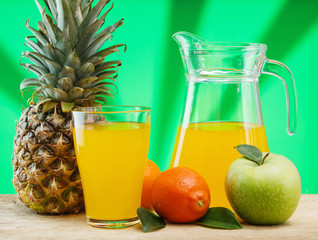 various fruits and juice