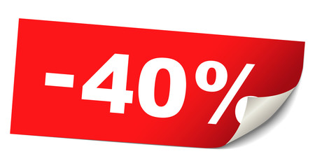 - 40 % Preisnachlass Sticker