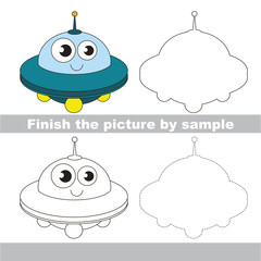 Funny UFO. Drawing worksheet.