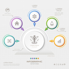 Infographics design template with icons, process diagram, vector eps10 illustration