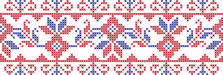 Embroidered cross-national pattern
