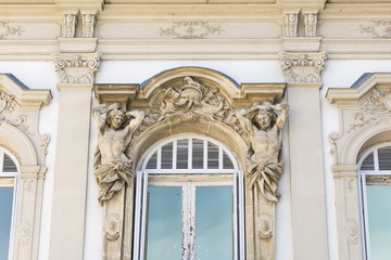 Festetics Palace facade in Keszthely, Hungary.