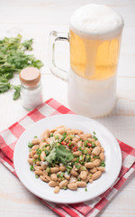 fried peel peanuts with salt and beer