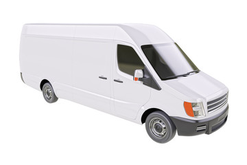 Commercial Brandless Van Isolated on White 3d Illustration