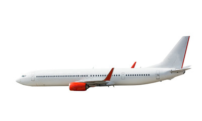 white airplane isolate on white with clipping path