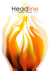 Cover design with fire. Vector