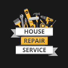 Home repair. Сonstruction tools. Hand tools for home renovation and construction. Flat style, vector illustration.