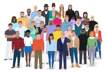 Creative group of different people, vector illustration