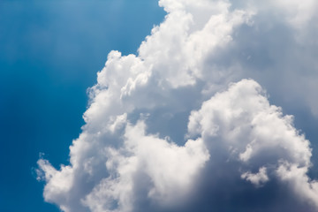blue sky with cloud closeup. Blue sky with clouds and sun.
