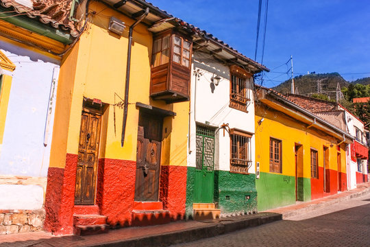 Colonial street. Bogot&aacute;, Colombia.