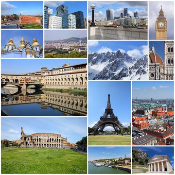 European landmarks - photo collage