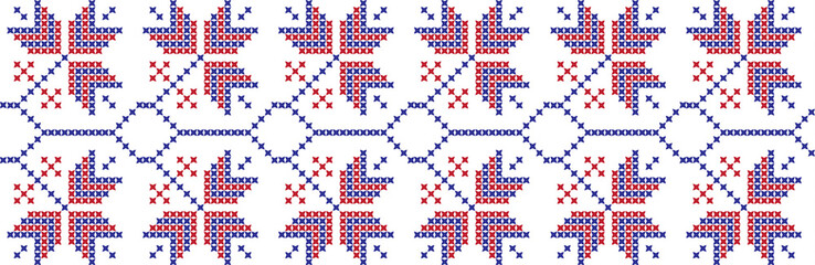 Embroidered cross-national pattern
