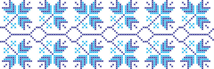 Embroidered cross-national pattern 