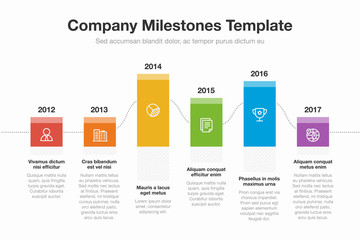 Vector Infographic Company Milestones Timeline Template.