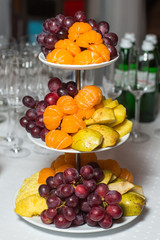 plate with fresh mixed fruits