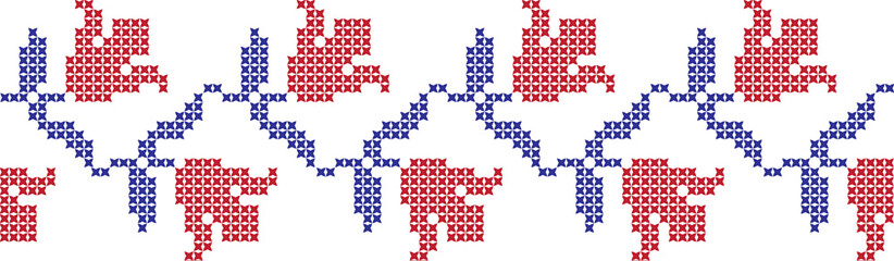 Embroidered cross-national pattern
