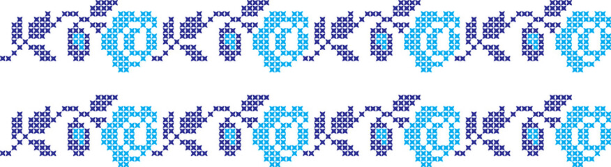 Embroidered cross-national pattern
