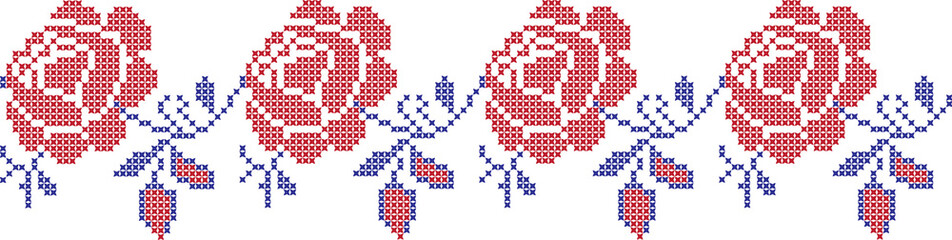 Embroidered cross-national pattern
