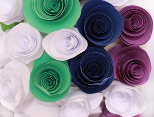 Fototapeta na wymiar Artificial colorful rose that is handmade