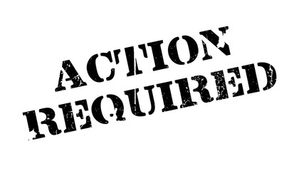 Action Required rubber stamp. Grunge design with dust scratches. Effects can be easily removed for a clean, crisp look. Color is easily changed.