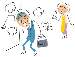 病気でも出勤するビジネスマン