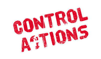 Control Actions rubber stamp. Grunge design with dust scratches. Effects can be easily removed for a clean, crisp look. Color is easily changed.