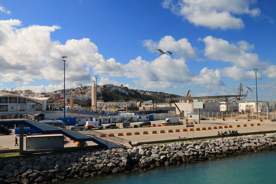 Views from the port of the city of Tangier in Morocco