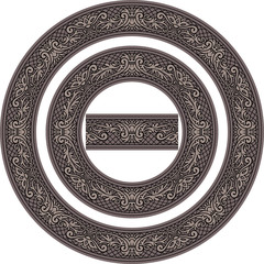 Set of decorative Circle Frames and Seamless element