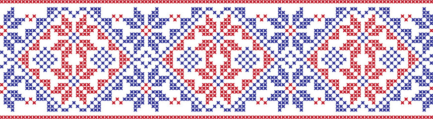 Embroidered cross-national pattern 