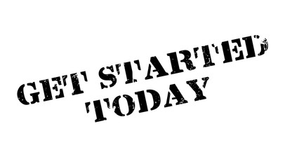 Get Started Today rubber stamp. Grunge design with dust scratches. Effects can be easily removed for a clean, crisp look. Color is easily changed.