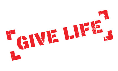 Give Life rubber stamp. Grunge design with dust scratches. Effects can be easily removed for a clean, crisp look. Color is easily changed.